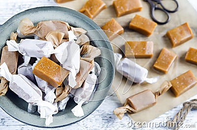 Sweet caramel toffee caramels Stock Photo