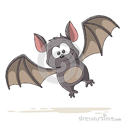 Sweet Cartoon Bat Vector Illustration