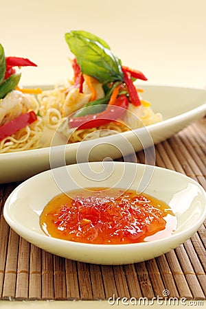 Sweet Chilli Sauce Stock Photo