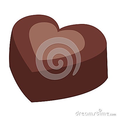 Vector illustration of a chocolate heart on white Stock Photo