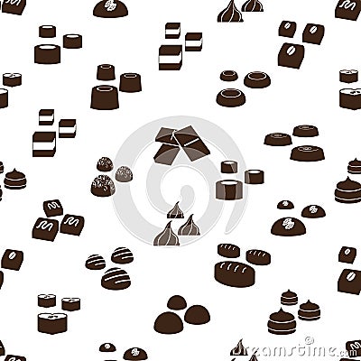 Sweet chocolate truffles icons seamless pattern eps10 Vector Illustration