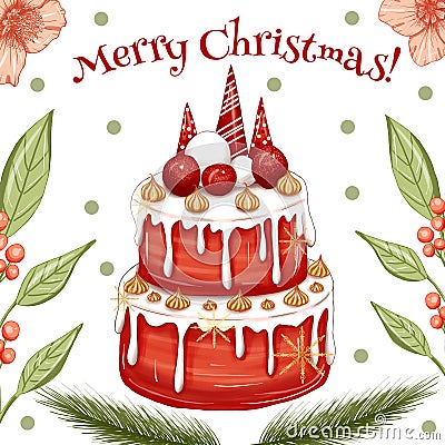 Sweet christmas, delicious holiday cakes, yammy Stock Photo