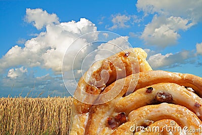 Sweet cinnamon raisin buns Stock Photo