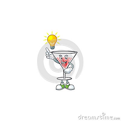 Sweet cocktail isolated with the mascot have an idea Vector Illustration