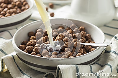 Sweet Cocoa Chocolate Sugar Cereal Puffs Stock Photo