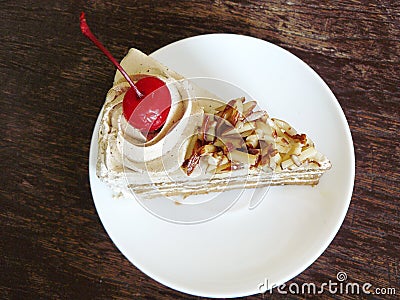 sweet coffee almond cake Stock Photo