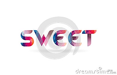 sweet colored rainbow word text suitable for logo design Vector Illustration