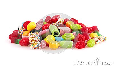 Sweet colorful candy, isolated on white Stock Photo