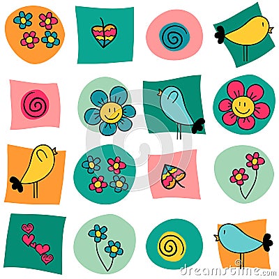 Sweet colorful seamless pattern Vector Illustration