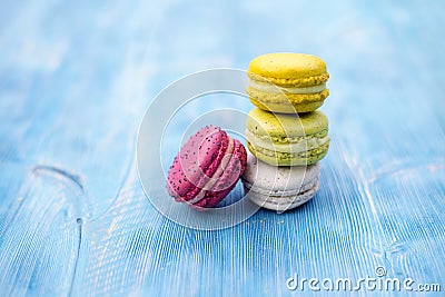 Sweet and colourful french macaroons Stock Photo