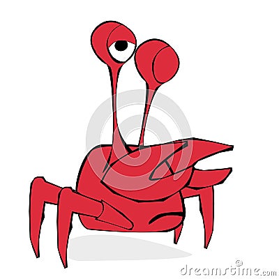 Sweet Comic art crab Stock Photo