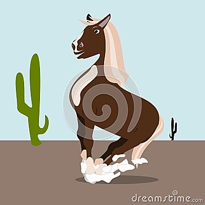 Sweet comic art horse Stock Photo