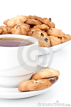 Sweet cookies and cup of tea Stock Photo