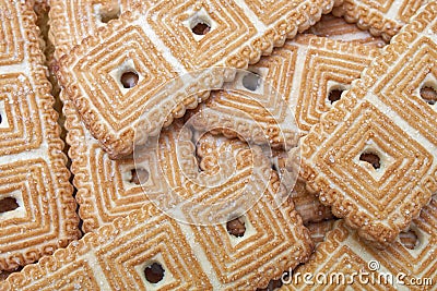 Sweet cookies with grains of sugar rectangular shape Stock Photo