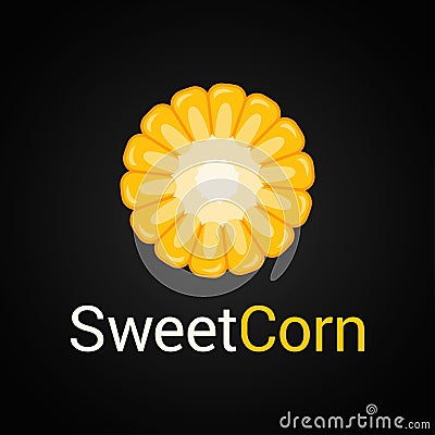 Sweet corn logo on black background Vector Illustration