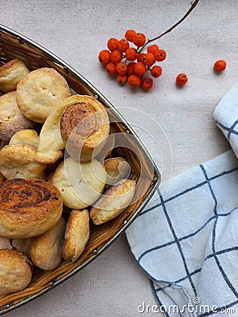 sweet cottage cheese dough cookies Stock Photo