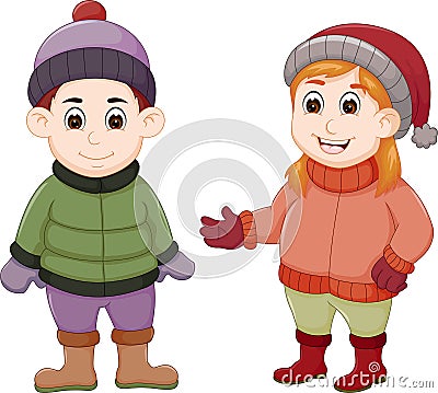 Sweet couple cartoon standing with smile Stock Photo