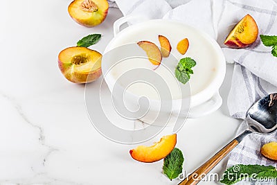 Sweet creamy peach soup Stock Photo