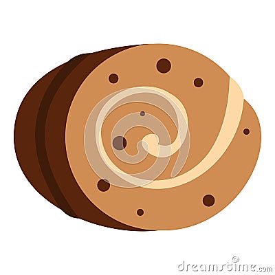 Sweet, creamy roll icon isolated Vector Illustration