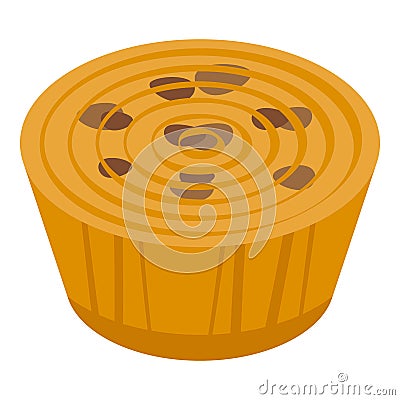 Sweet cupcake icon isometric vector. Portuguese cuisine Vector Illustration