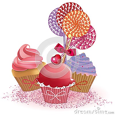 Sweet cupcakes Vector Illustration