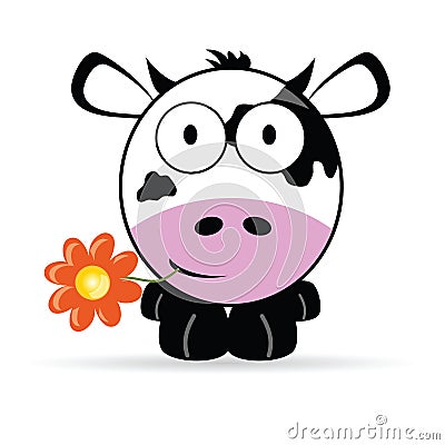 Sweet and cute cow vector illustration Vector Illustration