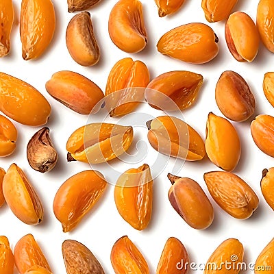 Sweet Date Abundance A Dense Pattern of Deglet Nour Dates on a Solid White Field Stock Photo