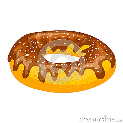 Sweet donut icon, cartoon style Vector Illustration