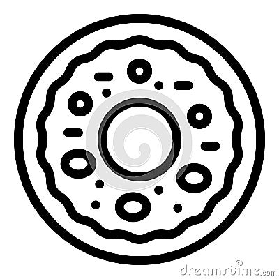 Sweet donut icon outline vector. Waterfall machine Vector Illustration