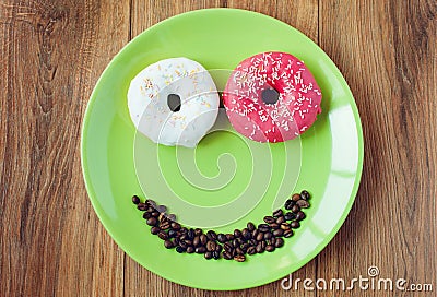 Sweet donut for a morning breakfast Stock Photo