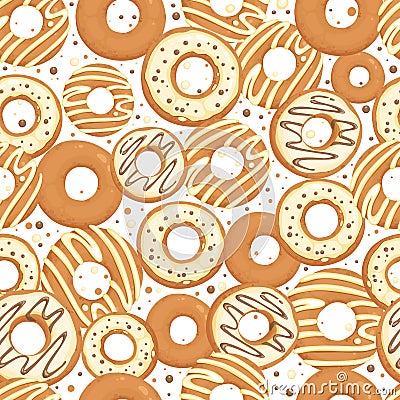 Sweet donut pattern cartoon vector. Candy food Vector Illustration