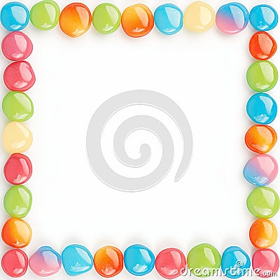 Sweet dragee display Rainbow colored candies with multicolored glaze, close up Stock Photo