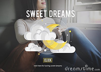 Sweet Dreams Relaxation Happy Positive Concept Stock Photo