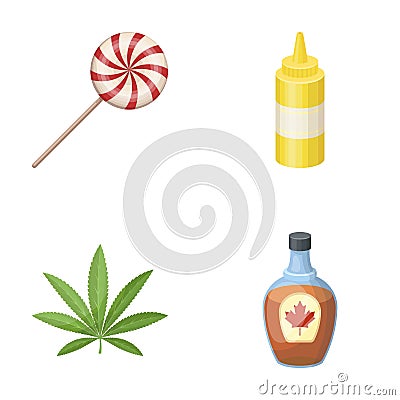 Sweet, drug and other web icon in cartoon style.cooking, Canada icons in set collection. Vector Illustration