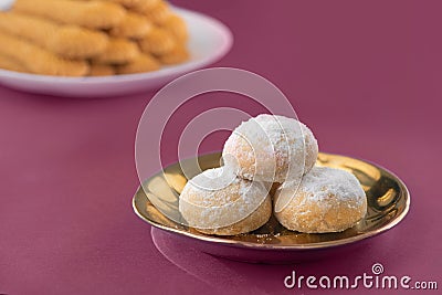 Sweet Eid El-Fitr Cookies, Muslim Lesser Holiday Traditional Sweets Stock Photo