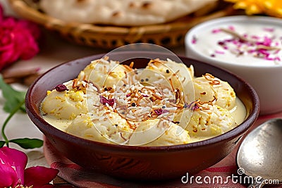 Sweet elegance Ras Malai, a delightful and timeless Indian indulgence Stock Photo