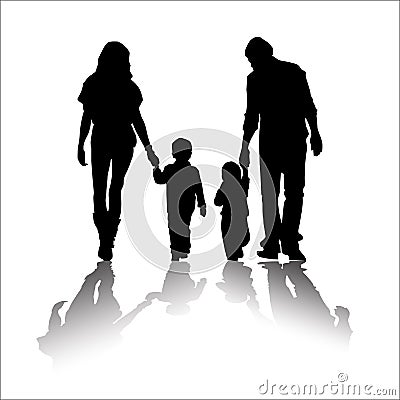 Sweet Family Silhouette Vector Illustration