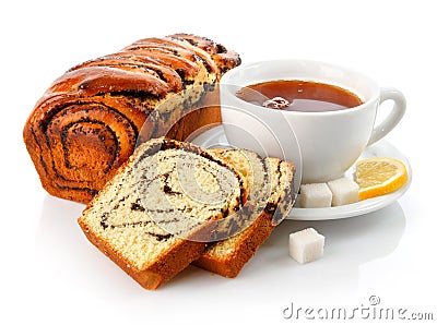 Sweet fancy baking with tea cup Stock Photo