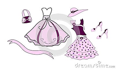 Sweet fashion clothes Vector Illustration