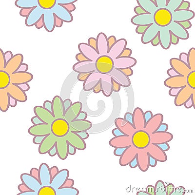 Sweet flowers seamless Vector Illustration