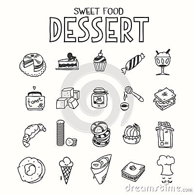 Sweet food desert morning breakfast lunch or Vector Illustration