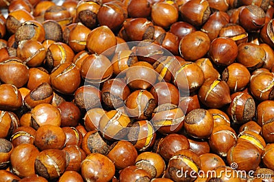 Sweet and fragrant cooked chestnuts Stock Photo