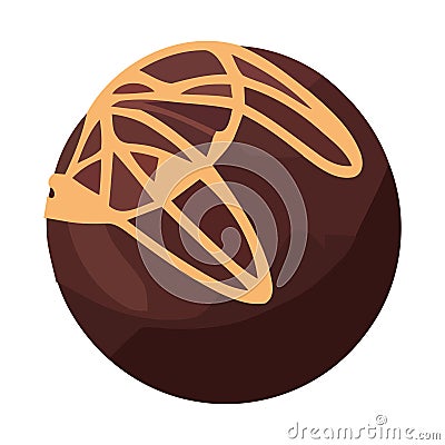 sweet fresh chocolate stuffed cream Vector Illustration