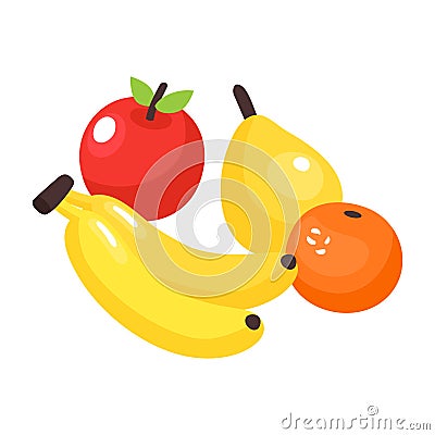 Sweet Fruits Diet Composition Vector Illustration