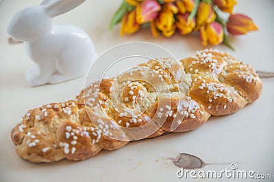 Sweet german easter bread Stock Photo