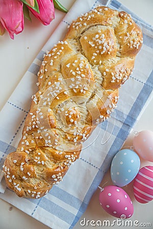 Sweet german easter bread Stock Photo