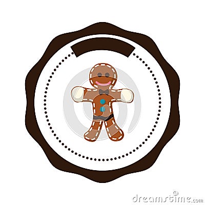 Sweet ginger cookie circular stamp Vector Illustration