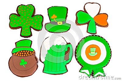 Sweet Gingerbread for St. Patricks Day Stock Photo