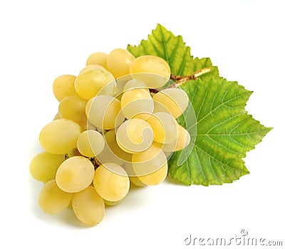 Sweet grapes with leaves. Stock Photo