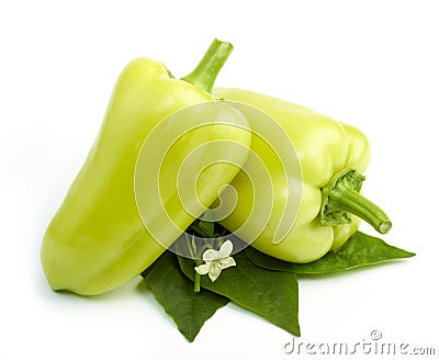 Sweet green peppers Stock Photo